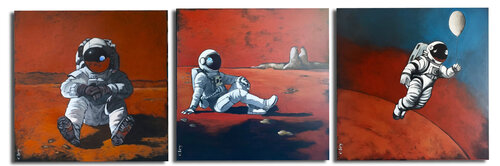 Life on mars- Triptyque by CFey, Painting for Sale on Select