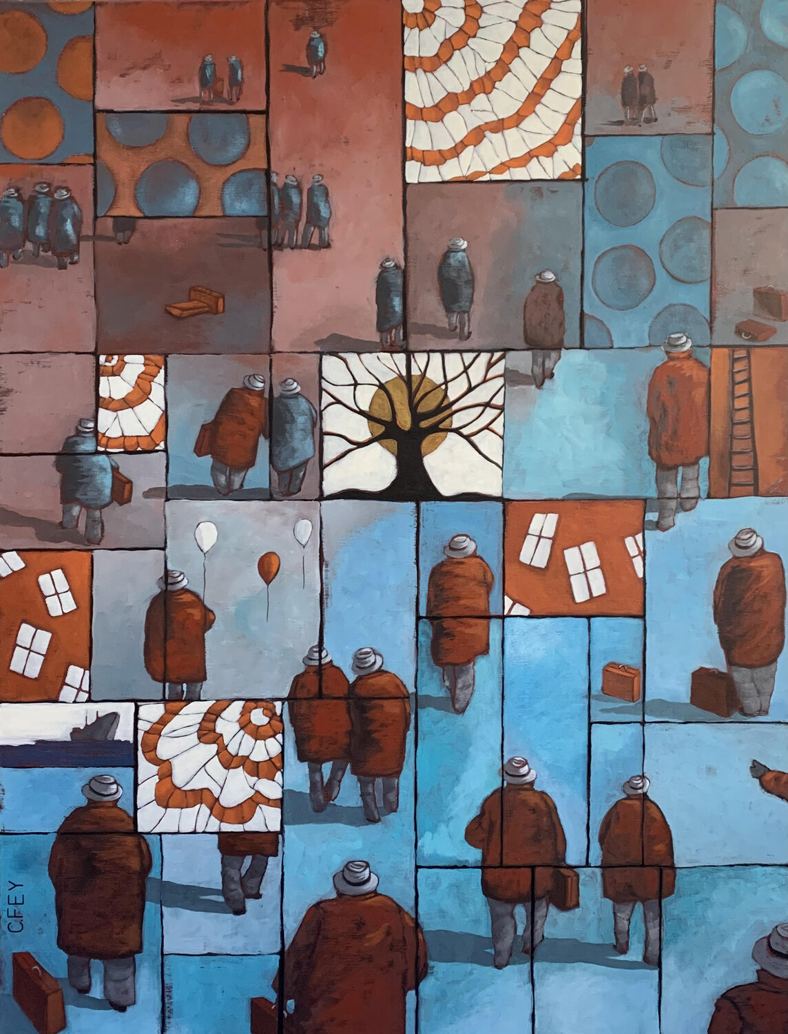 Rues du désir CFey Original painting for sale