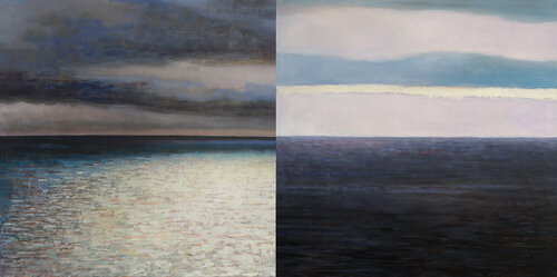 Two Oceans Diptych by Bo Kravchenko, Painting for Sale on Select