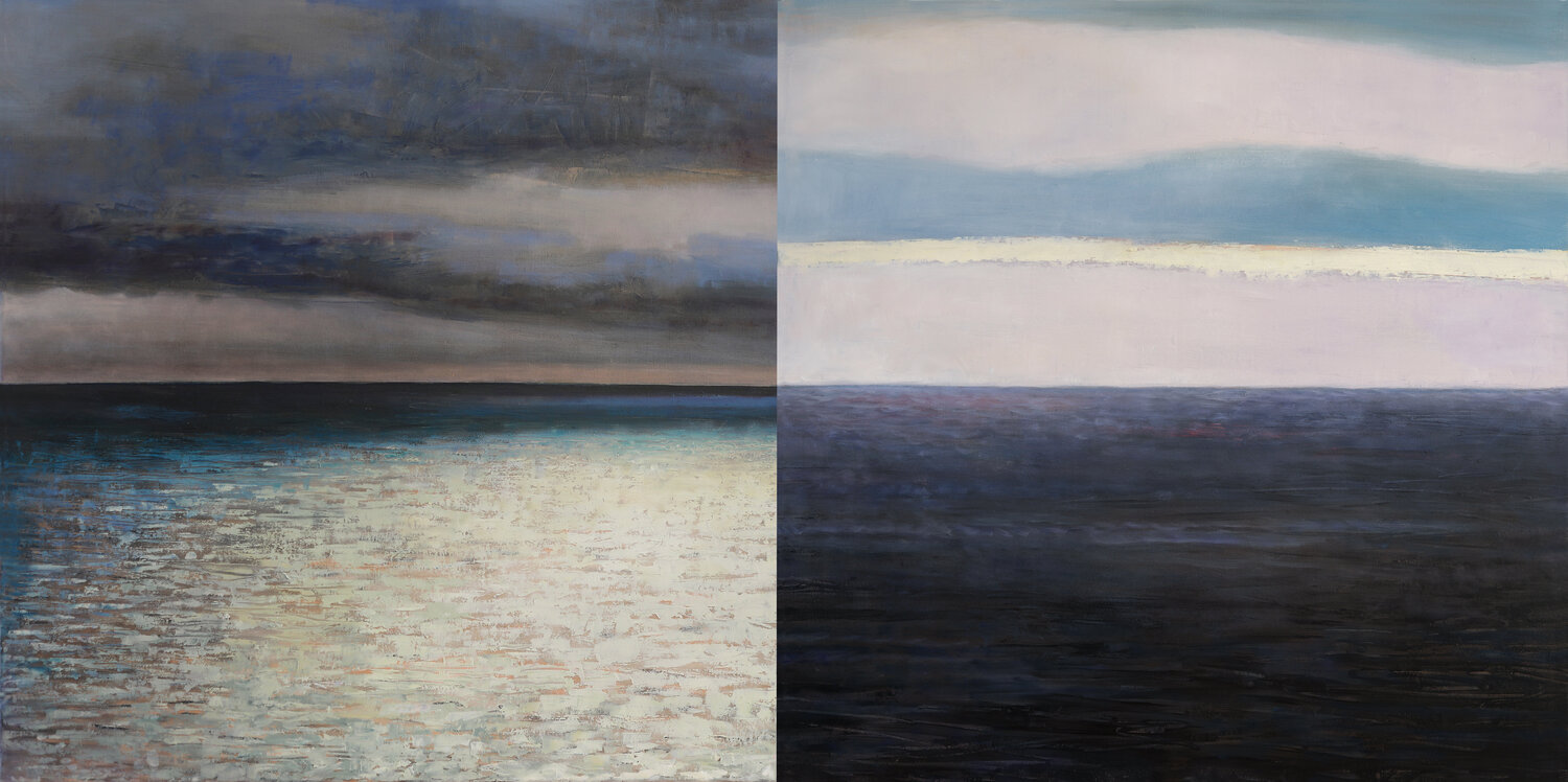 Two Oceans Diptych Bo Kravchenko Original painting for sale