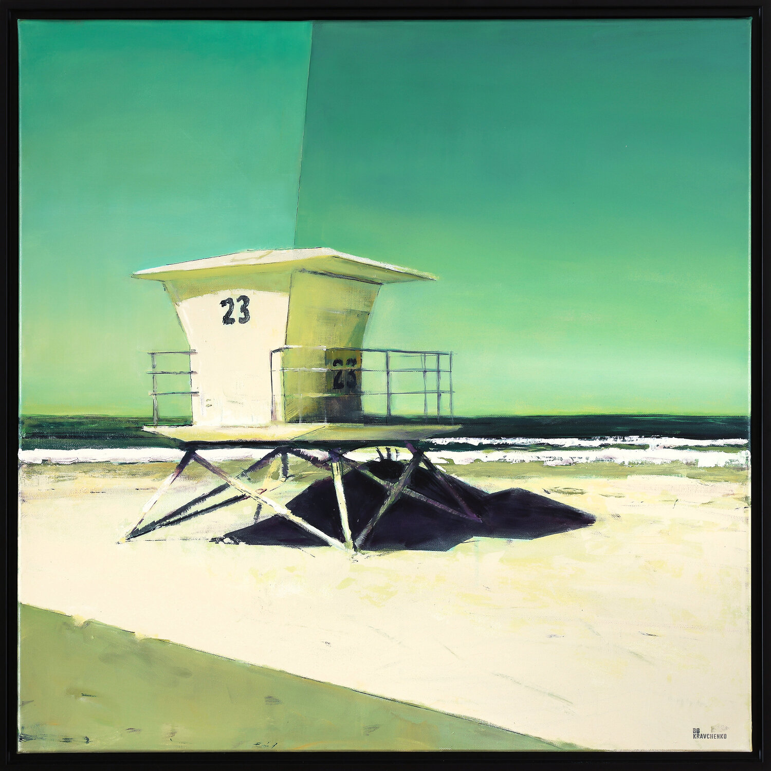 Lifeguard Tower 23 Bo Kravchenko Original painting for sale