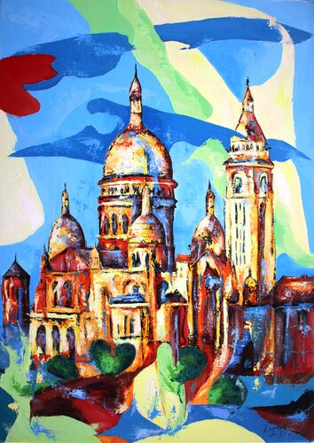 Le Sacré Cœur de Paris by Jean-Luc Lopez, Painting for Sale on Select