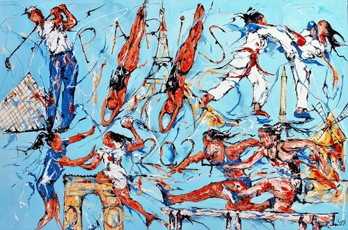 Jeux Olympiques 2024 à Paris by Jean-Luc Lopez, Painting for Sale on Select