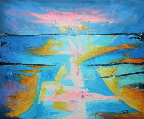 Rose horizon by Jean-Luc Lopez, Painting for Sale on Select