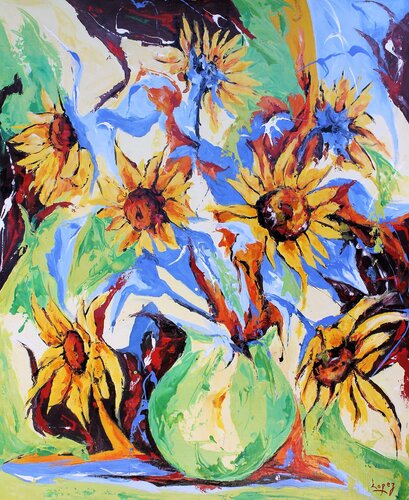 Tournesols by Jean-Luc Lopez, Painting for Sale on Select