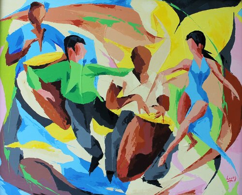 Salsa au Tam-tam by Jean-Luc Lopez, Painting for Sale on Select