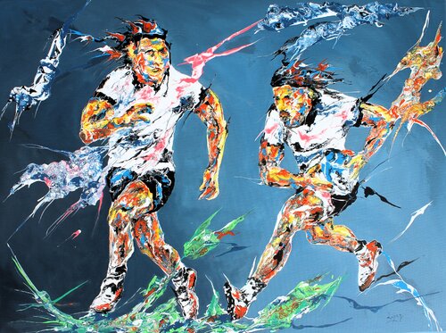 Rugby des îles by Jean-Luc Lopez, Painting for Sale on Select