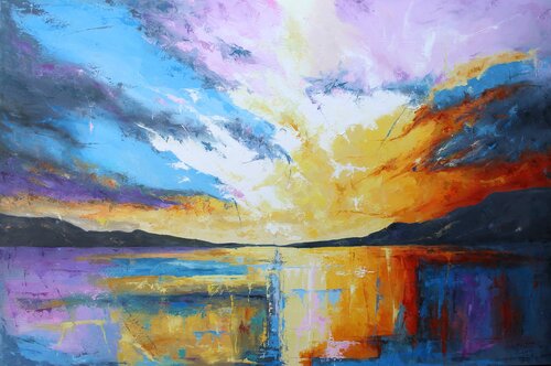 Couleurs chaudes sur le Pacifique by Jean-Luc Lopez, Painting for Sale on Select