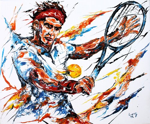 Tennis à l'US Open by Jean-Luc Lopez, Painting for Sale on Select