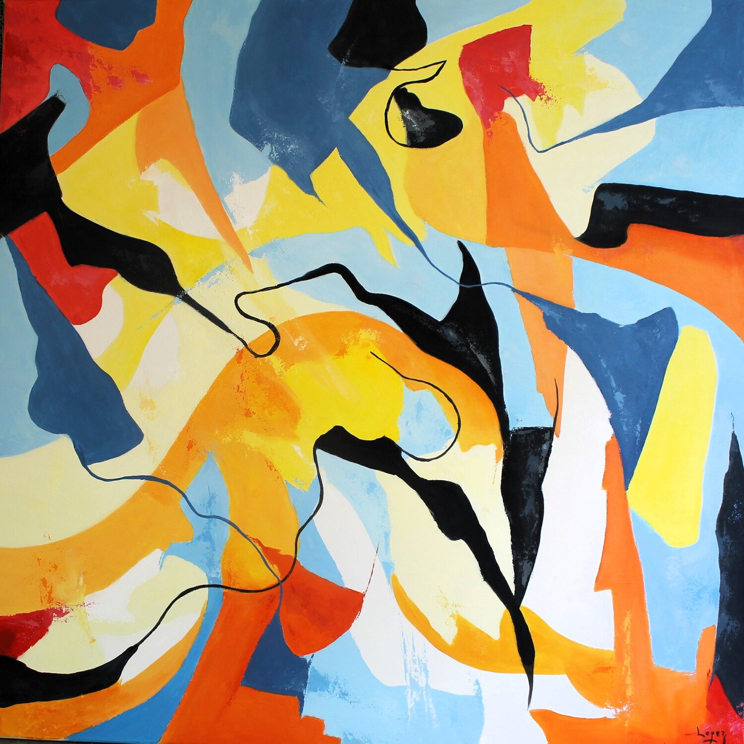 Combat de chefs Jean-Luc Lopez Original painting for sale