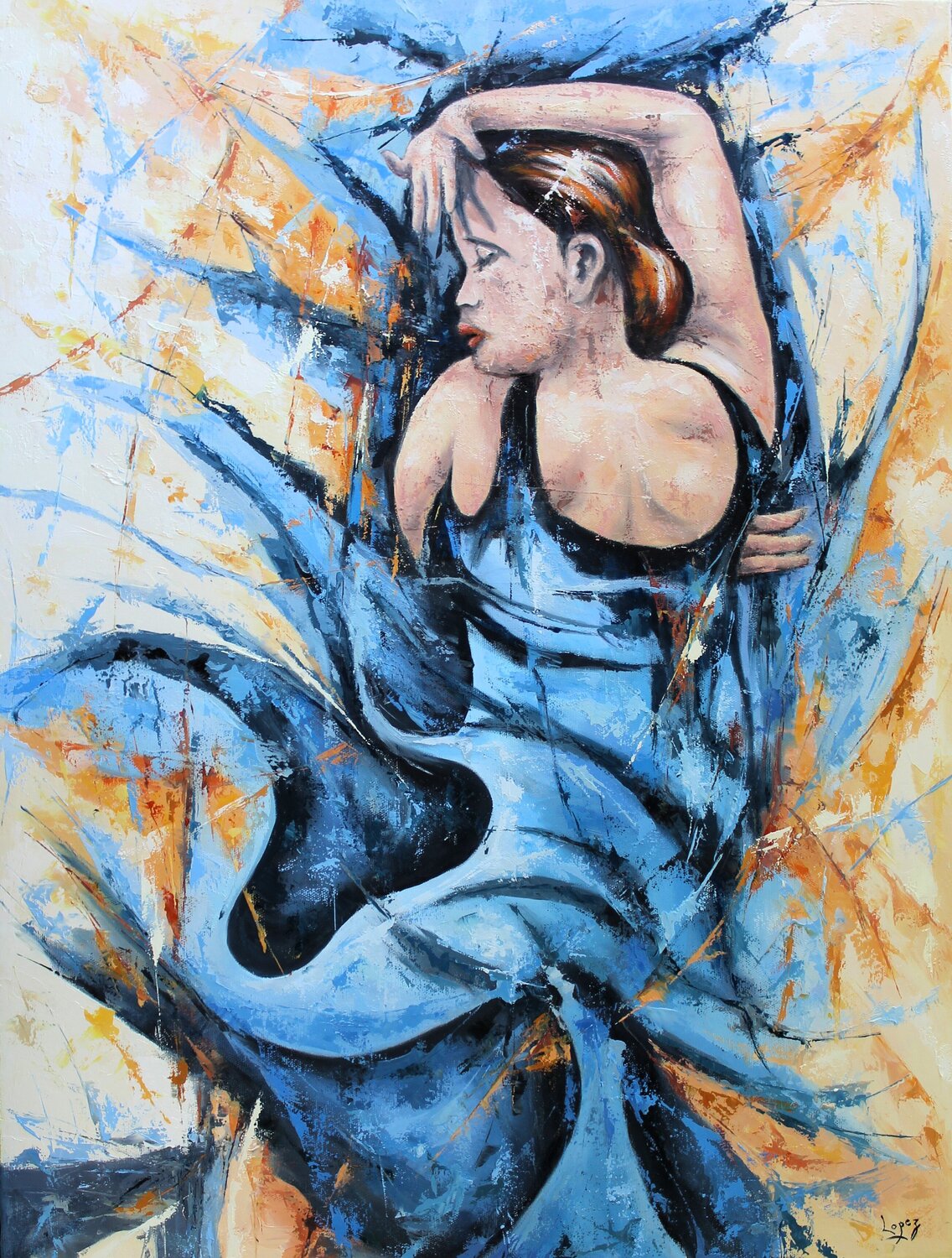 Mains de flamenco Jean-Luc Lopez Original painting for sale