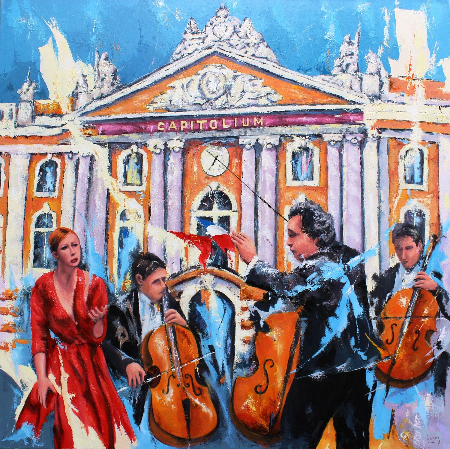 L'orchestre du Capitole Jean-Luc Lopez Original painting for sale