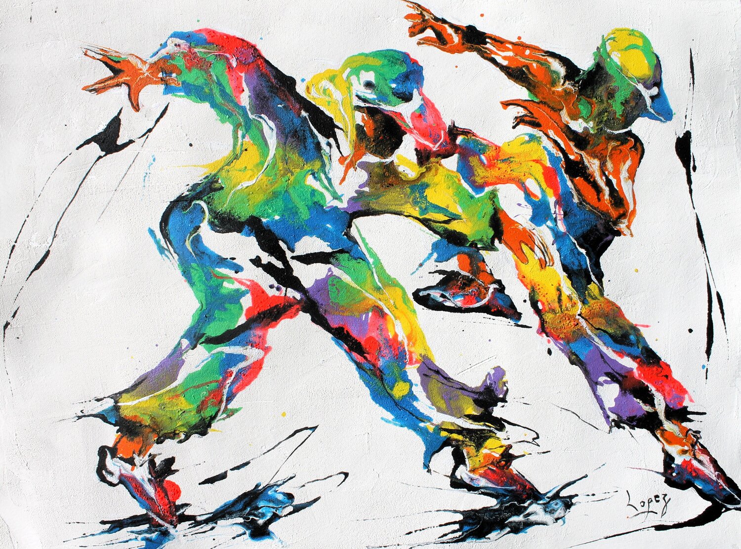 Break Dance Jean-Luc Lopez Original painting for sale