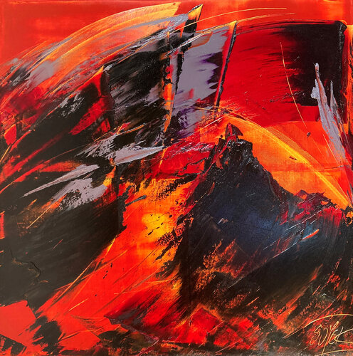 Référence L 05 - Huile sur toile 120x120cm by Jean Soyer, Painting for Sale on Select