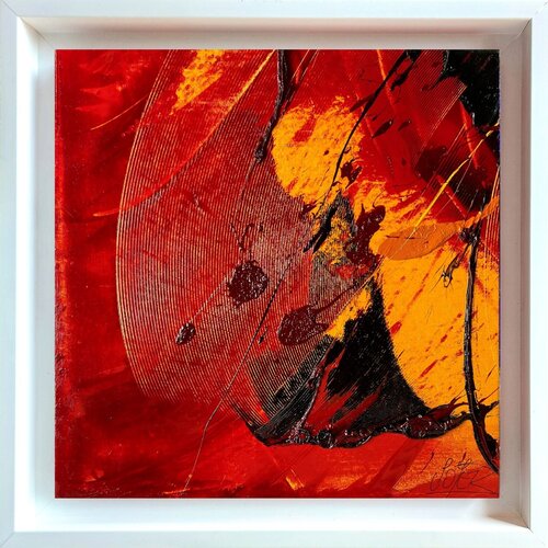 Réf. S 242 - Huile sur toile 40x40cm encadrée caisse américaine blanche von Jean Soyer, Malerei kaufen auf Select