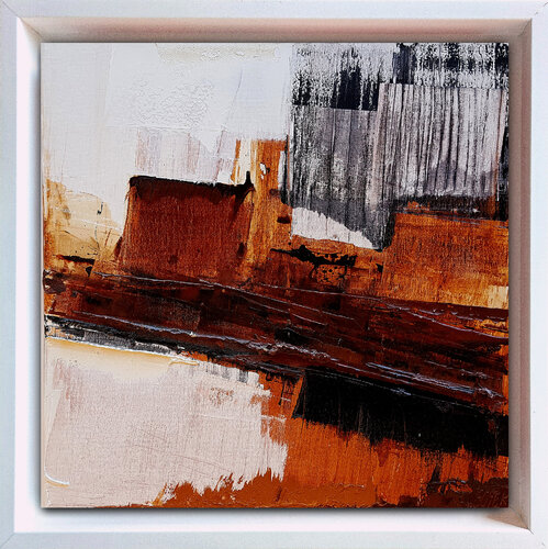 Réf. 1997 12 02 - Huile sur toile 90x90cm encadrée avec caisse américaine blanche von Jean Soyer, Malerei kaufen auf Select
