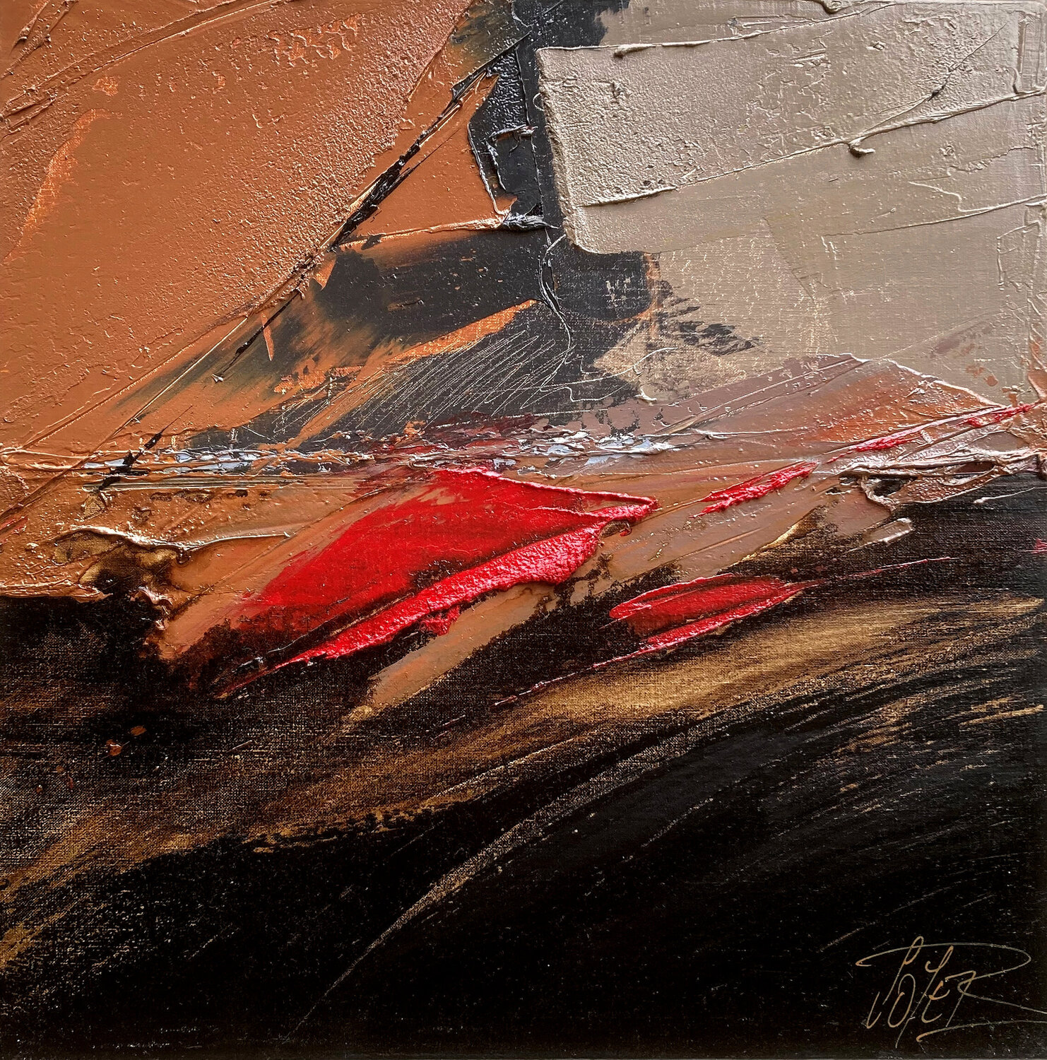 Référence 2001 12 01 - Huile sur toile 60x60cm Jean Soyer Original painting for sale