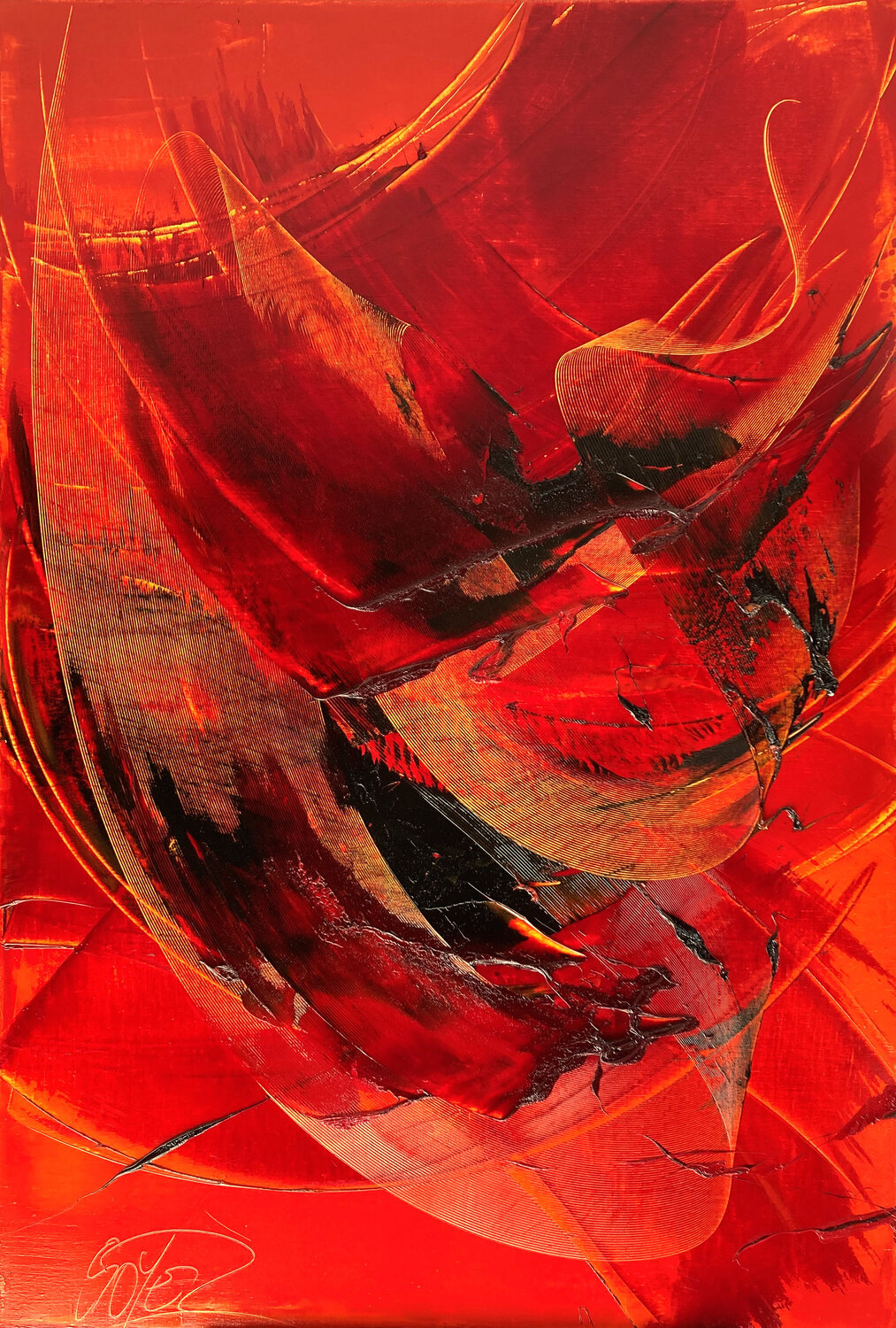 Référence E 81 - Huile sur toile 130x89cm Jean Soyer Original painting for sale