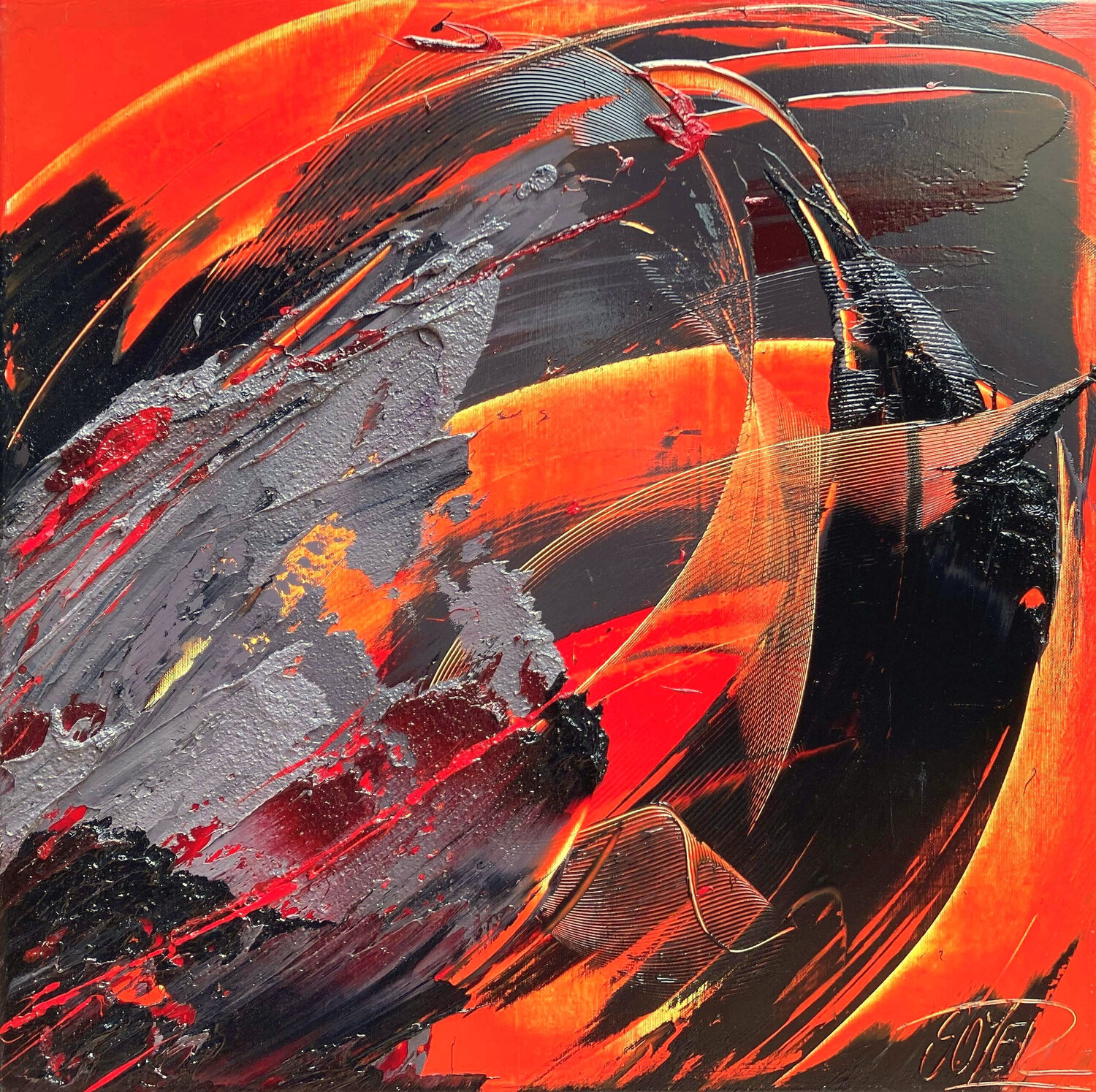 Référence M 33 - Huile sur toile 60x60cm Jean Soyer Original painting for sale