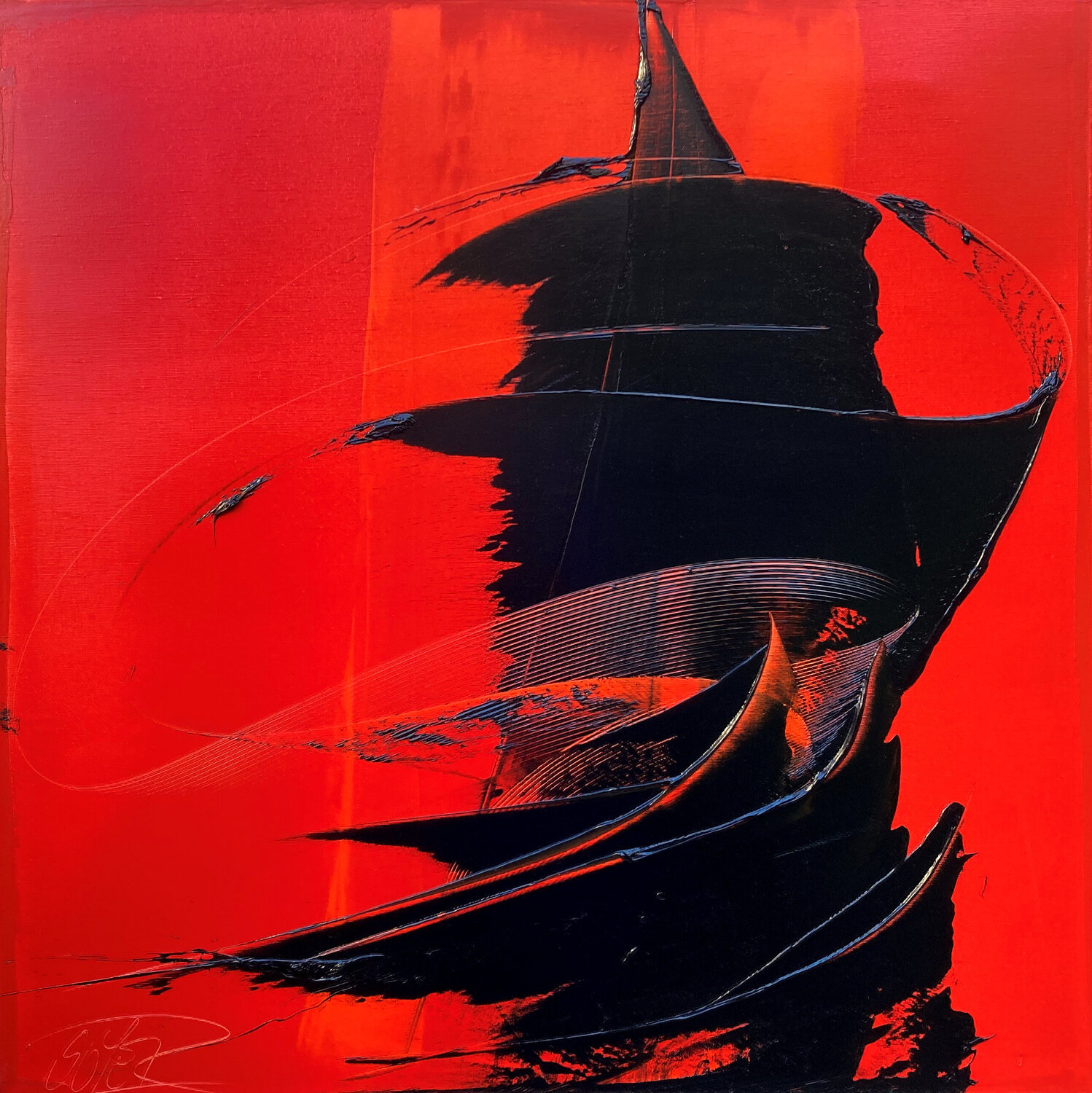 Référence B 25 - Huile sur toile 80x80cm Jean Soyer Original painting for sale