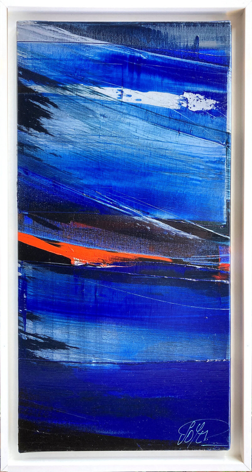 Réf. S 224 - Huile sur toile 60x30cm plus caisse américaine blanche Jean Soyer Original painting for sale