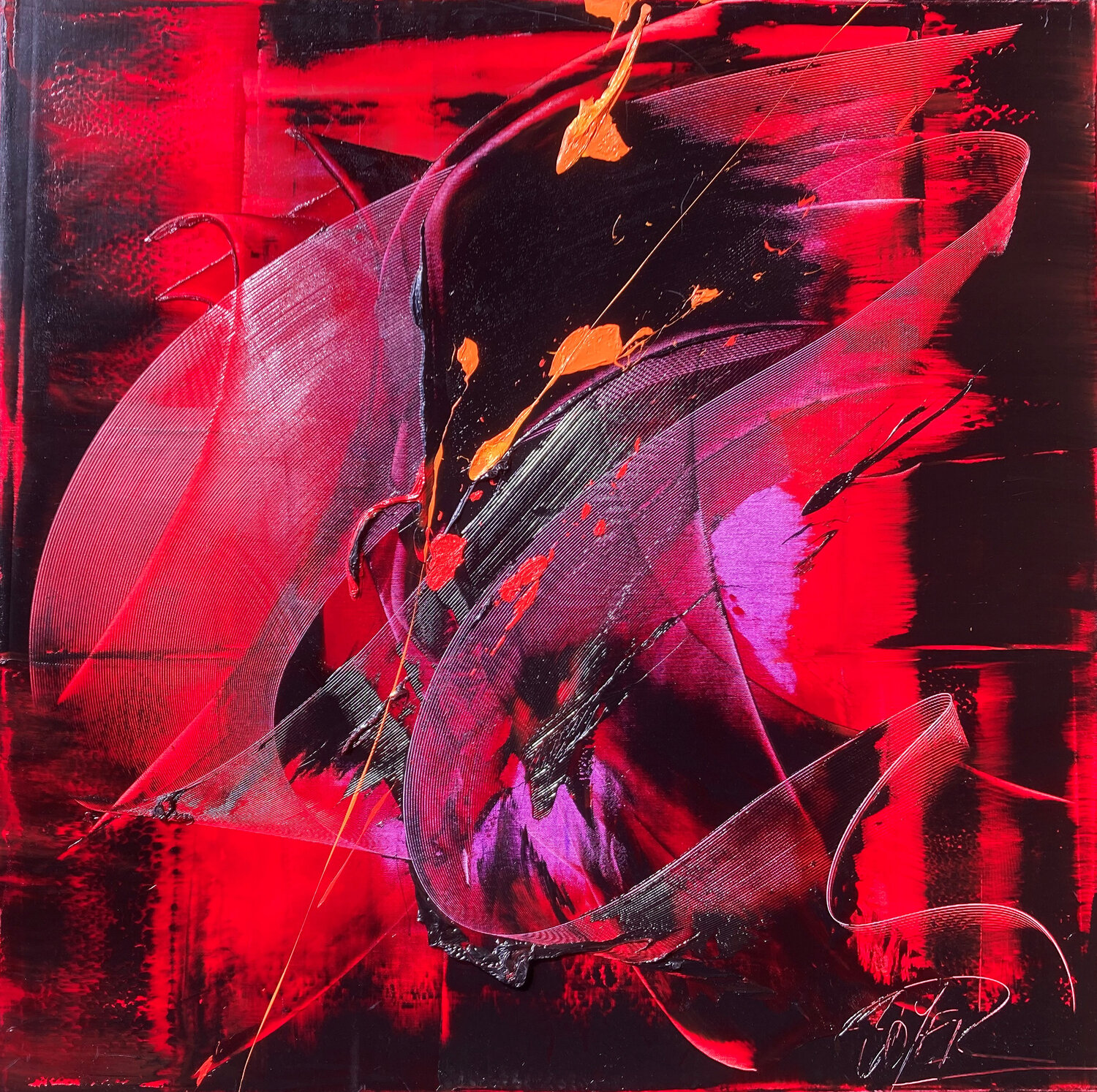Réf. S 29 - Huile sur toile 100x100cm Jean Soyer Original painting for sale