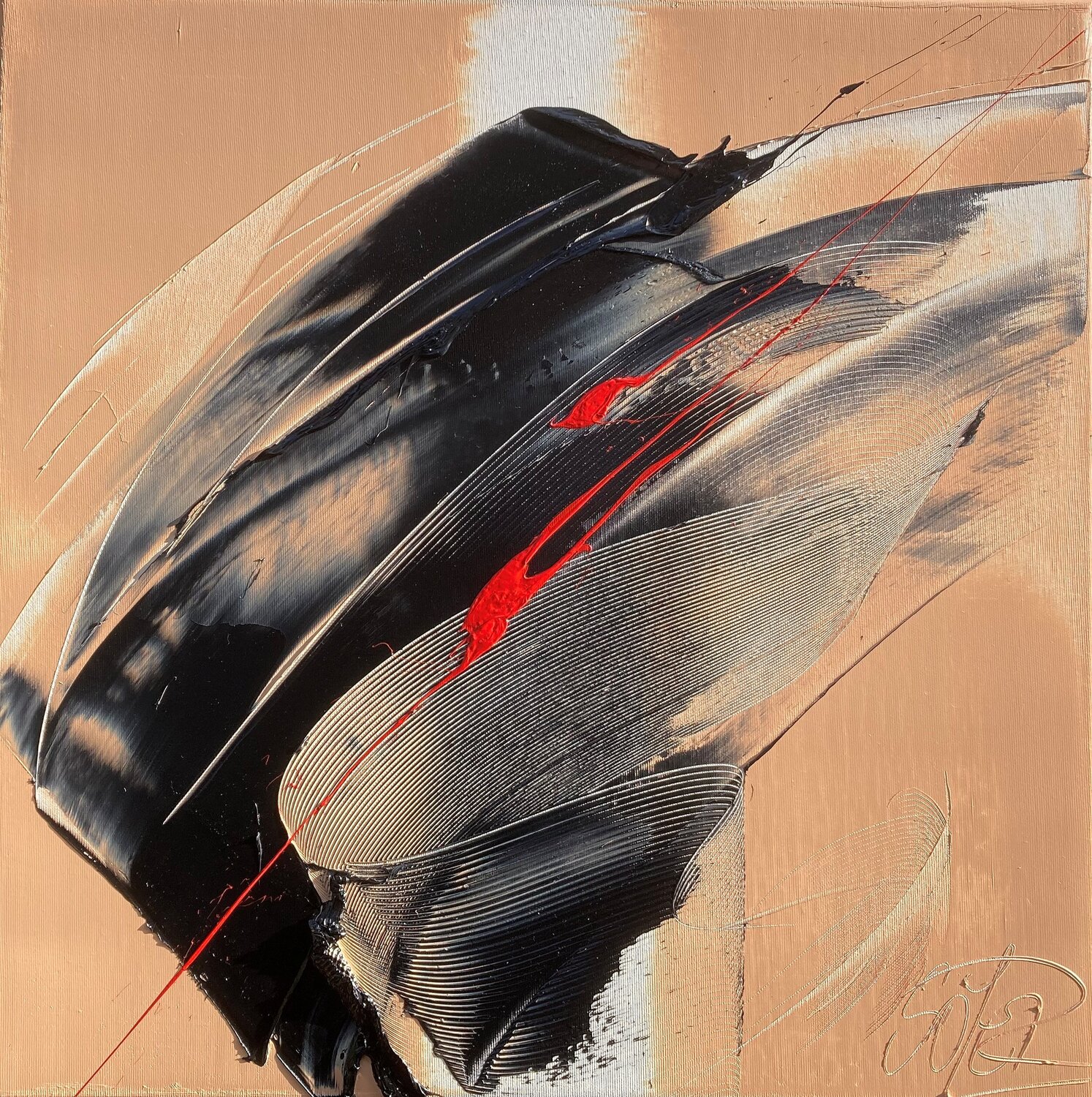 Réf. S 182 - Huile sur toile 60x60cm Jean Soyer Original painting for sale