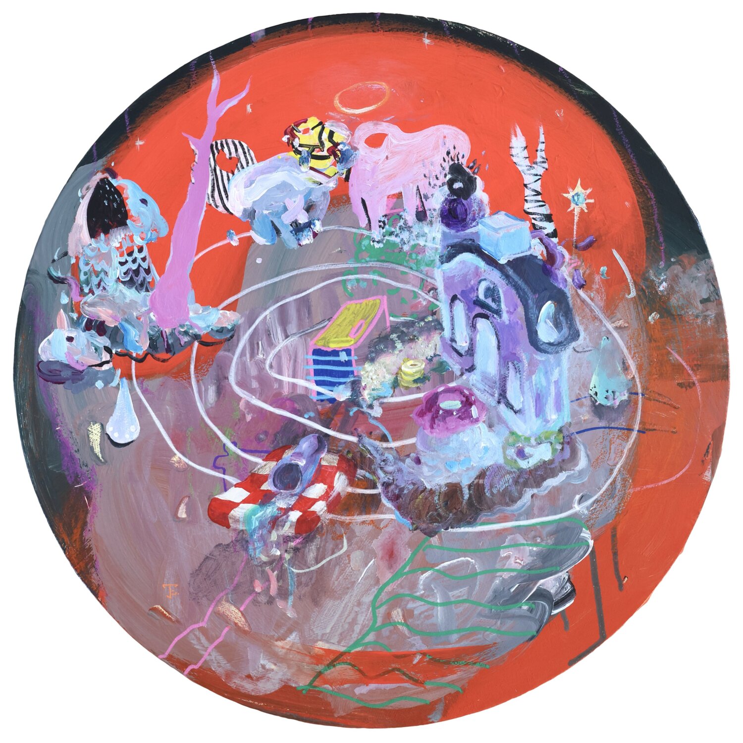 Gentle Invasion 4 Edith Torony Originalgemälde zu verkaufen