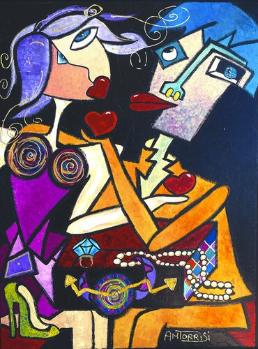 LA BOÎTE À TRÉSORS by Anne-Marie Torrisi, Painting for Sale on Select