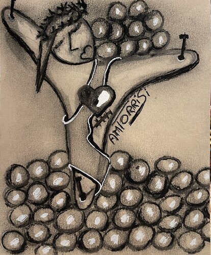 LE CRIST by Anne-Marie Torrisi, Painting for Sale on Select