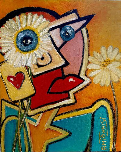 PHOTO DE PROFIL MARGUERITES by Anne-Marie Torrisi, Painting for Sale on Select