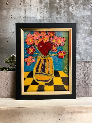 LE CŒUR DU BOUQUET by Anne-Marie Torrisi, Painting for Sale on Select