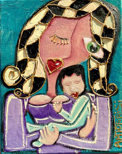 AMOUR MATERNEL by Anne-Marie Torrisi, Painting for Sale on Select