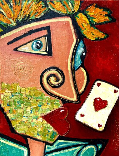 PHOTO DE PROFIL  JE T’AIME by Anne-Marie Torrisi, Painting for Sale on Select
