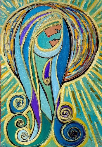 LA MÈRE RT L’ENFANT by Anne-Marie Torrisi, Painting for Sale on Select