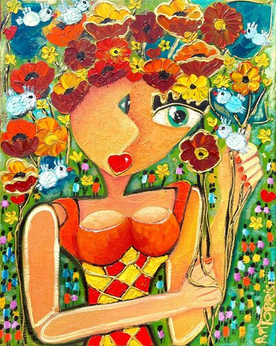 LE JARDIN D’EDEN by Anne-Marie Torrisi, Painting for Sale on Select