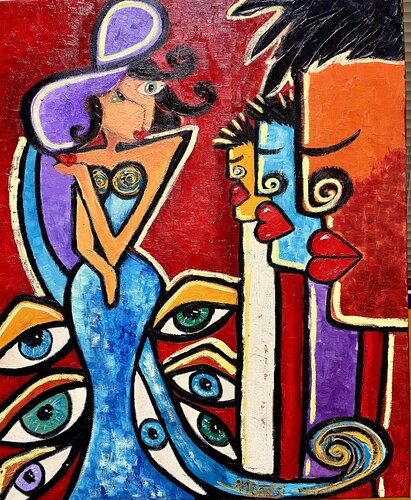 LE FESTIVAL DE CANNES by Anne-Marie Torrisi, Painting for Sale on Select