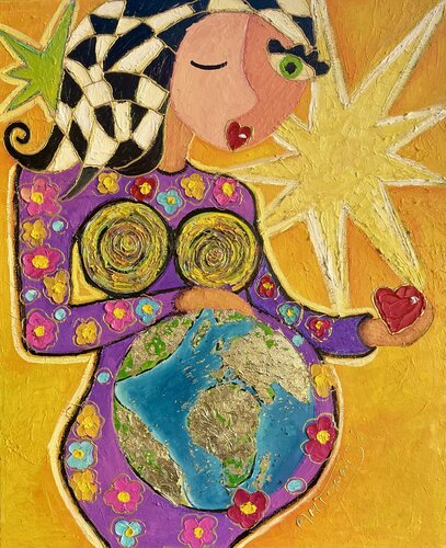 LA PLACE DU MONDE DANS LA FEMME by Anne-Marie Torrisi, Painting for Sale on Select