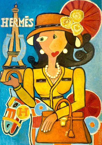 CARRE HERMES by Anne-Marie Torrisi, Painting for Sale on Select
