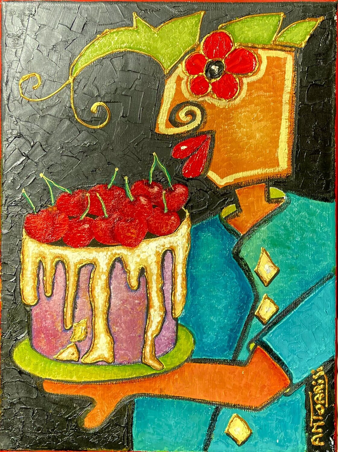 LE PÂTISSIER Anne-Marie Torrisi Original painting for sale