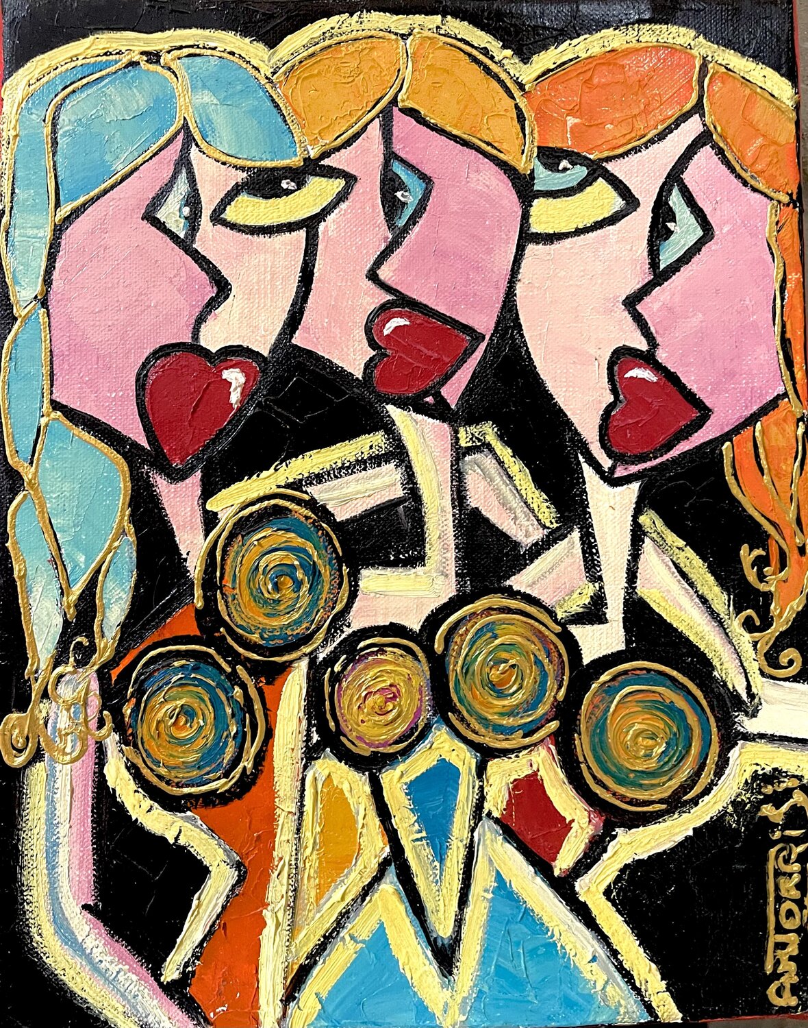 LE TRIO Anne-Marie Torrisi Original painting for sale