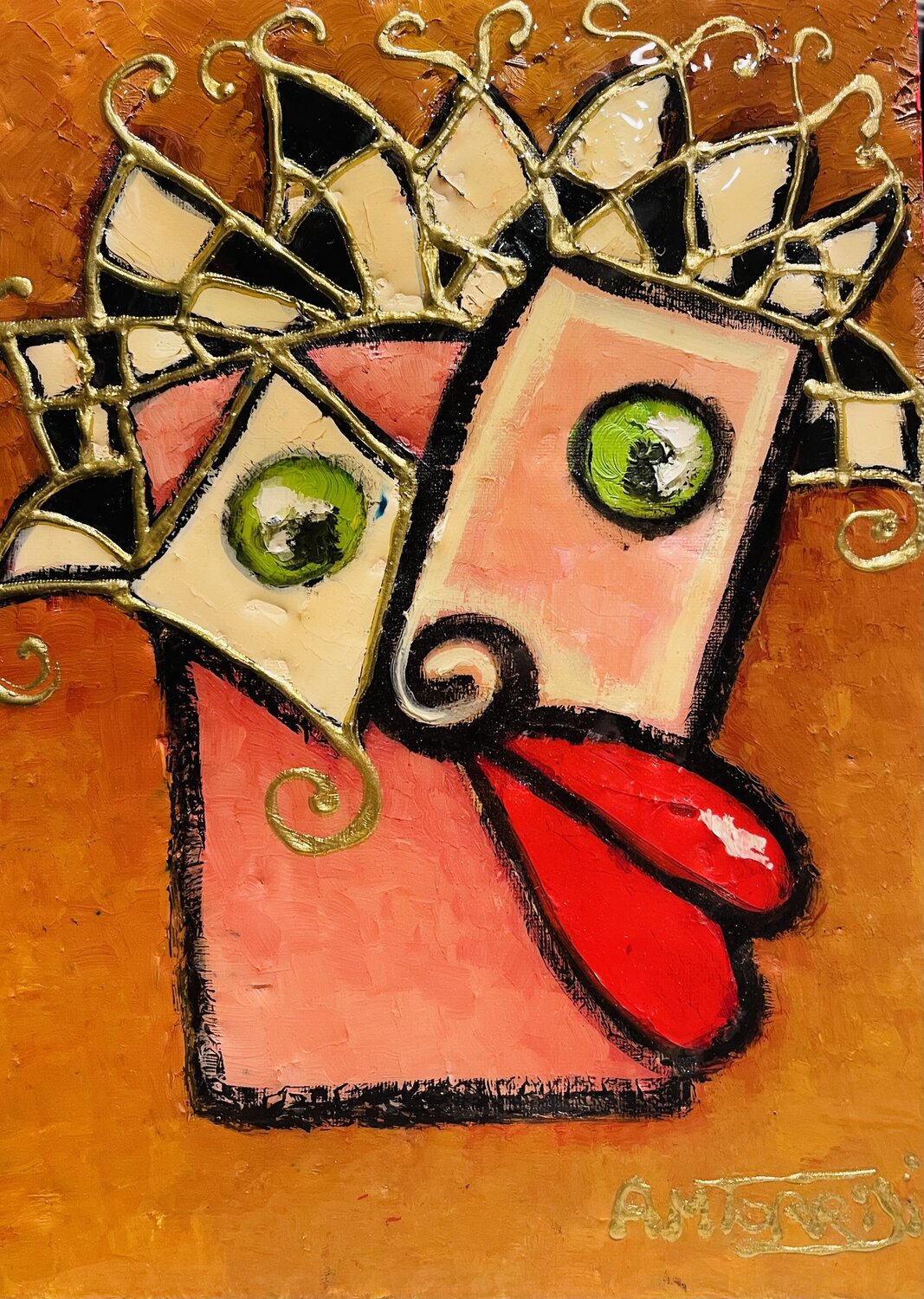 L’AMOUREUX Anne-Marie Torrisi Original painting for sale