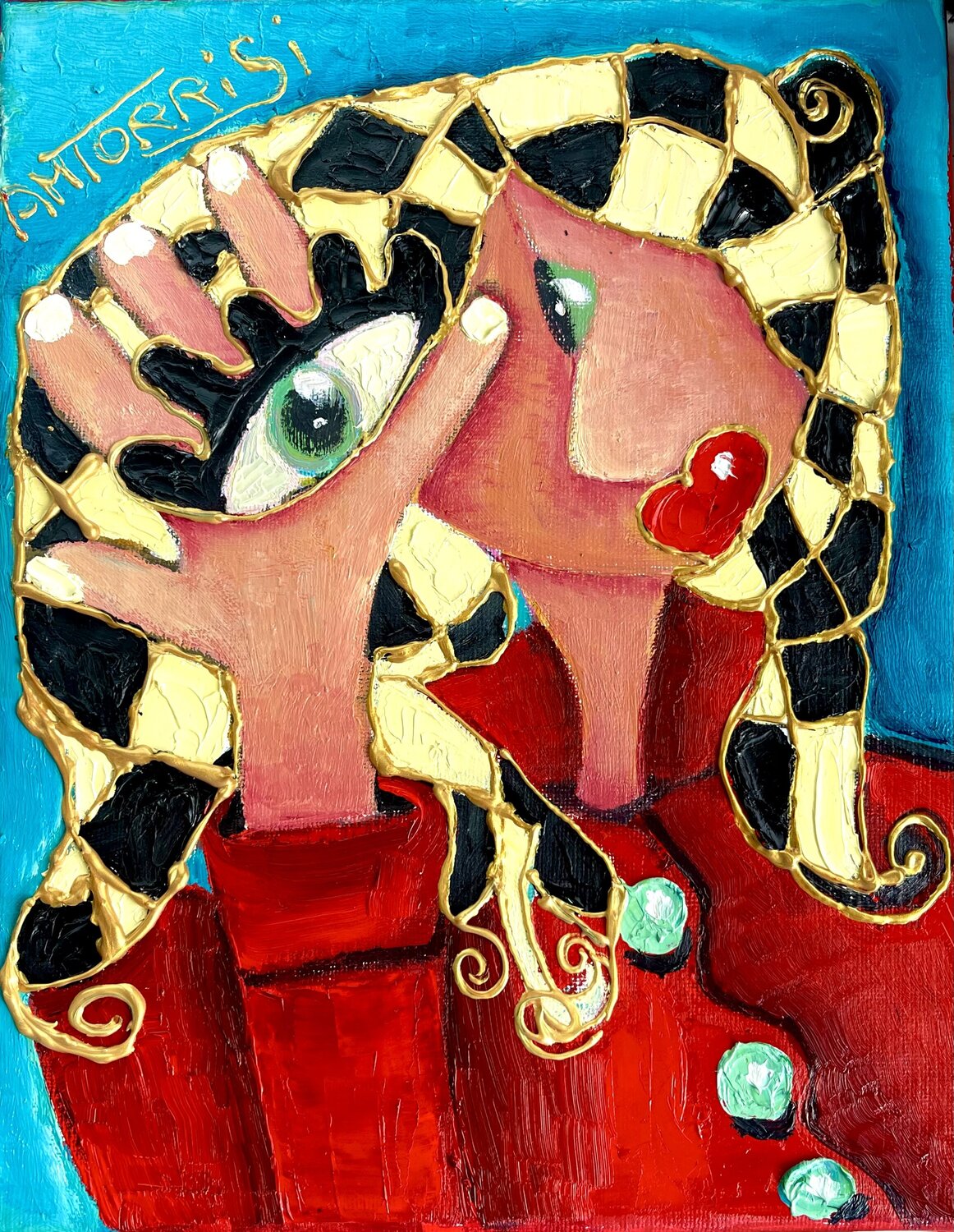 LE BON OEIL2 Anne-Marie Torrisi Original painting for sale