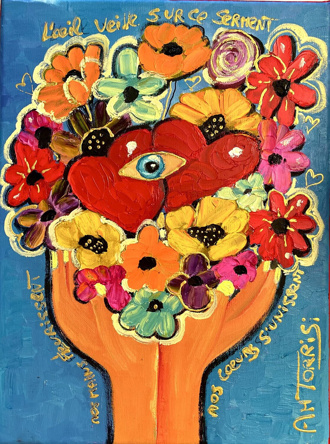 LE SERMENT Anne-Marie Torrisi Original painting for sale