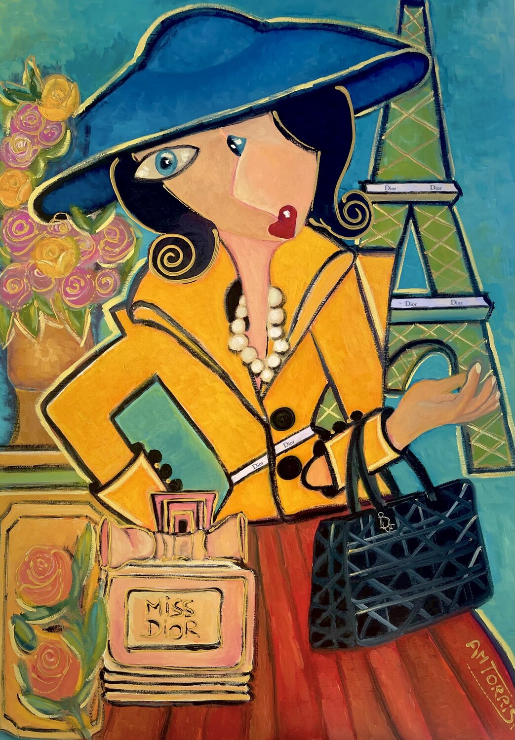 MISS DIOR Anne-Marie Torrisi Original painting for sale