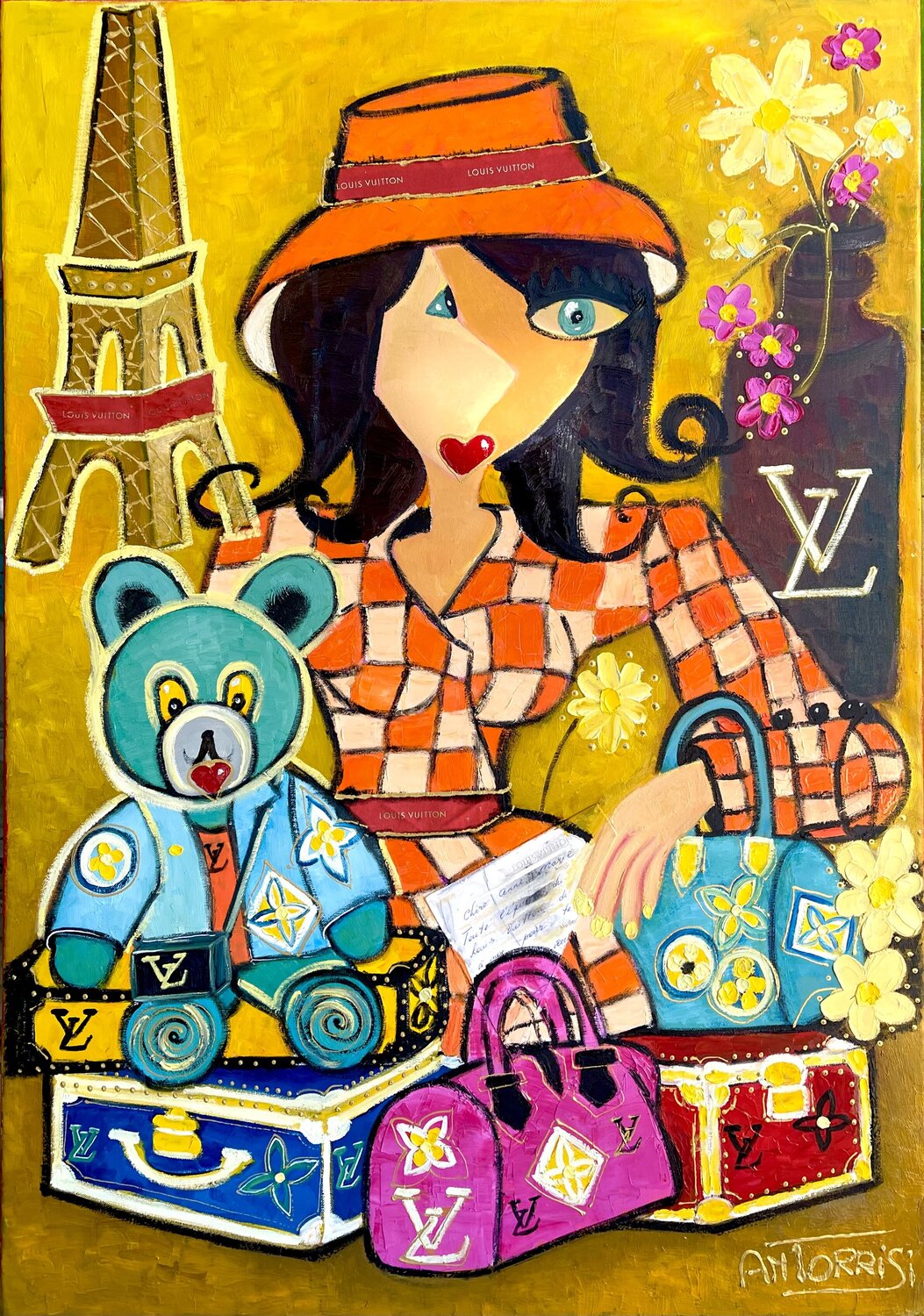 MALLES VUITTON Anne-Marie Torrisi Original painting for sale