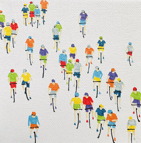 Ironman Nano 03 Cyclists by Stephanie Ho, Painting for Sale on Select