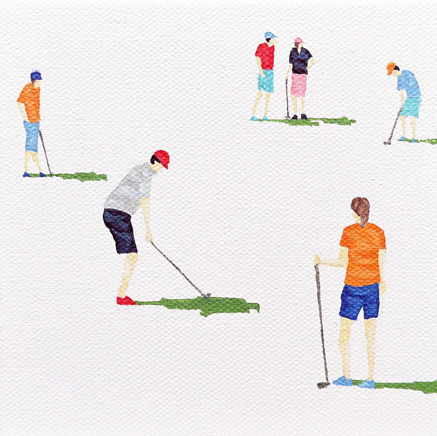 Golfers Nano 40 Stephanie Ho Original painting for sale