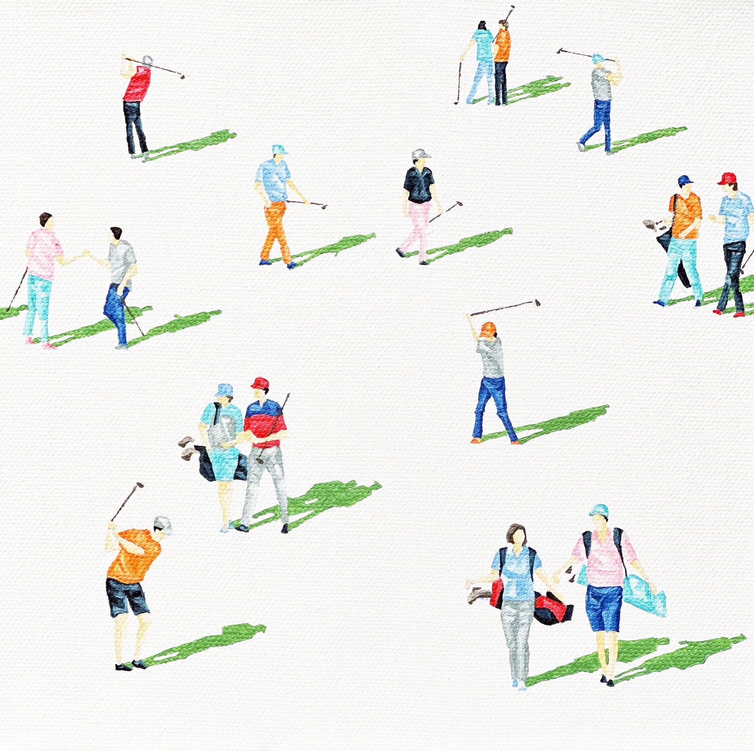 Golfers 50 Stephanie Ho Original painting for sale