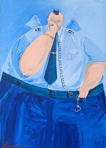 Good, but Very Good Cop by Shlomit Aharonovitch, Painting for Sale on Select